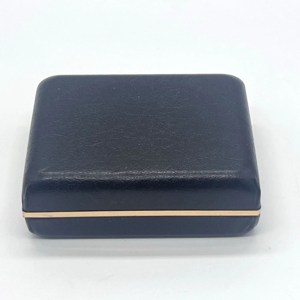 Vintage Anson Money Clip Gold Tone PAT Monogram Textured Finish W/ Original Box